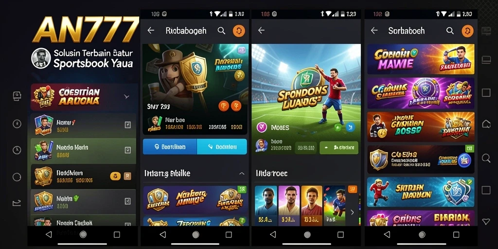 Tampilan menarik dan dinamis dari gameplay Sportsbook AN777.
