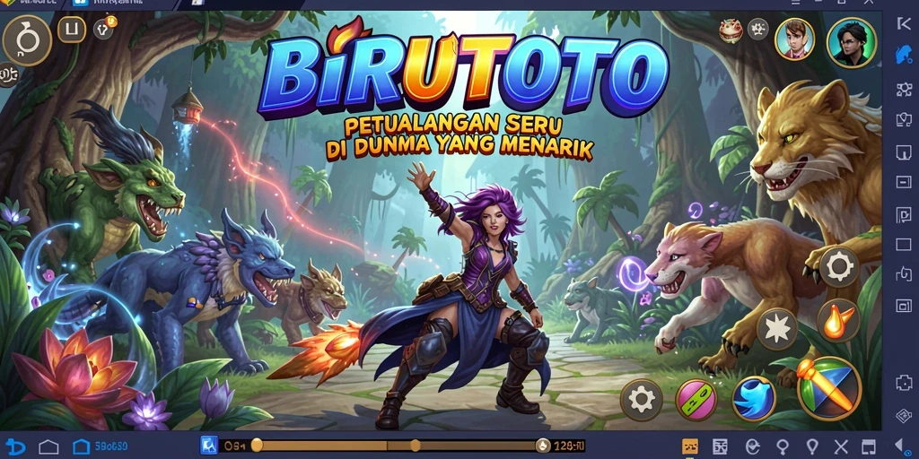 Tangkapan layar utama BIRUTOTO menampilkan aksi petualangan yang mendebarkan.