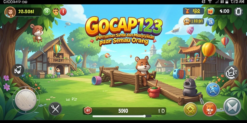 Tampilan gameplay GOCAP123 yang menarik dan ceria.