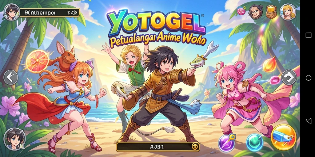 Tampilan gameplay <strong>YOTOGEL</strong> dengan karakter anime yang penuh aksi.